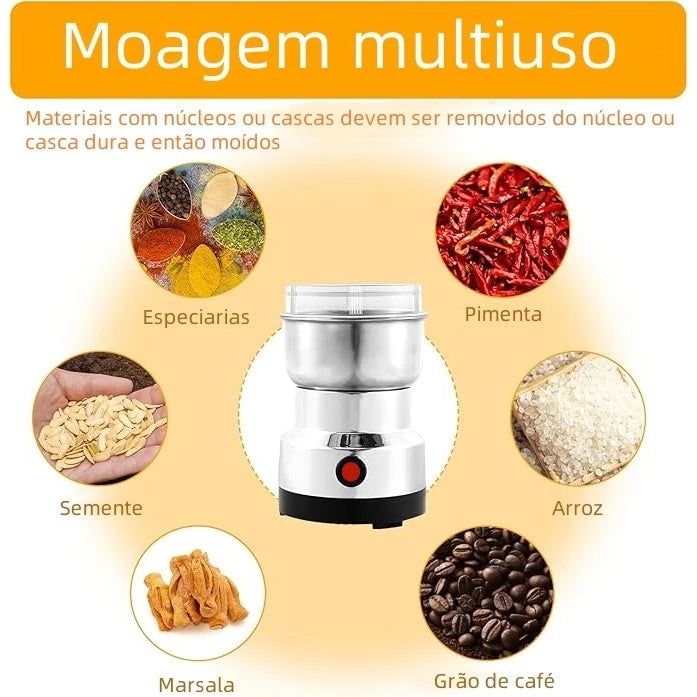 Moedor Elétrico Multifuncional para Café e Grãos