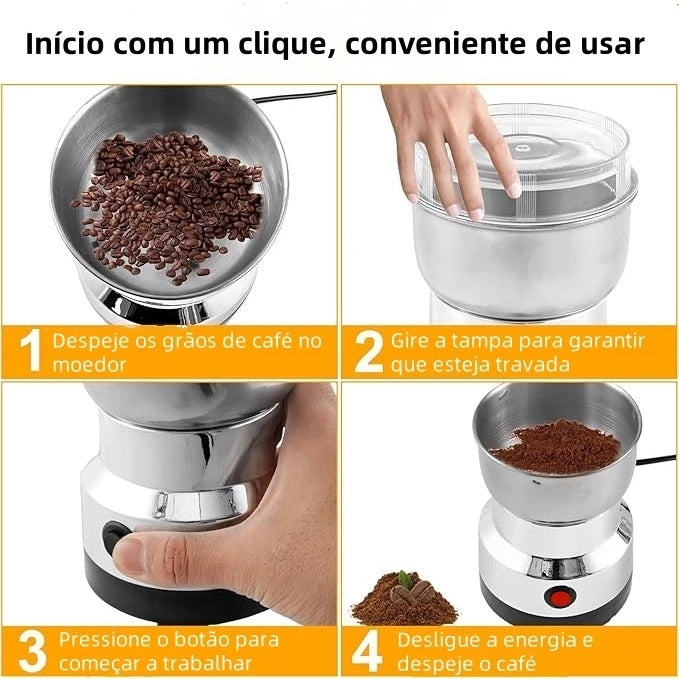 Moedor Elétrico Multifuncional para Café e Grãos