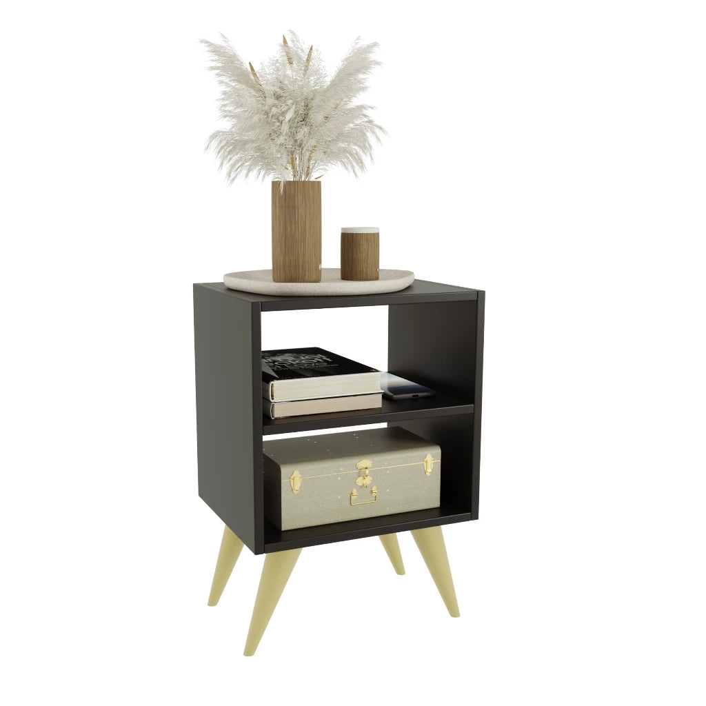 Mesa de Cabeceira Retrô Compacta com Nicho Janna