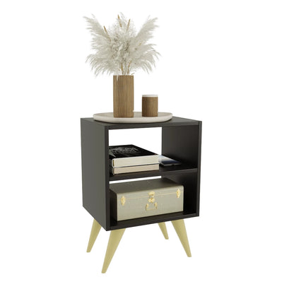 Mesa de Cabeceira Retrô Compacta com Nicho Janna