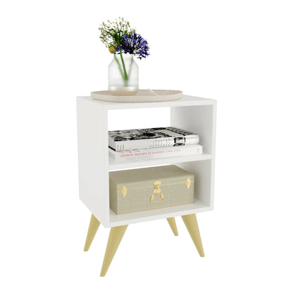 Mesa de Cabeceira Retrô Compacta com Nicho Janna